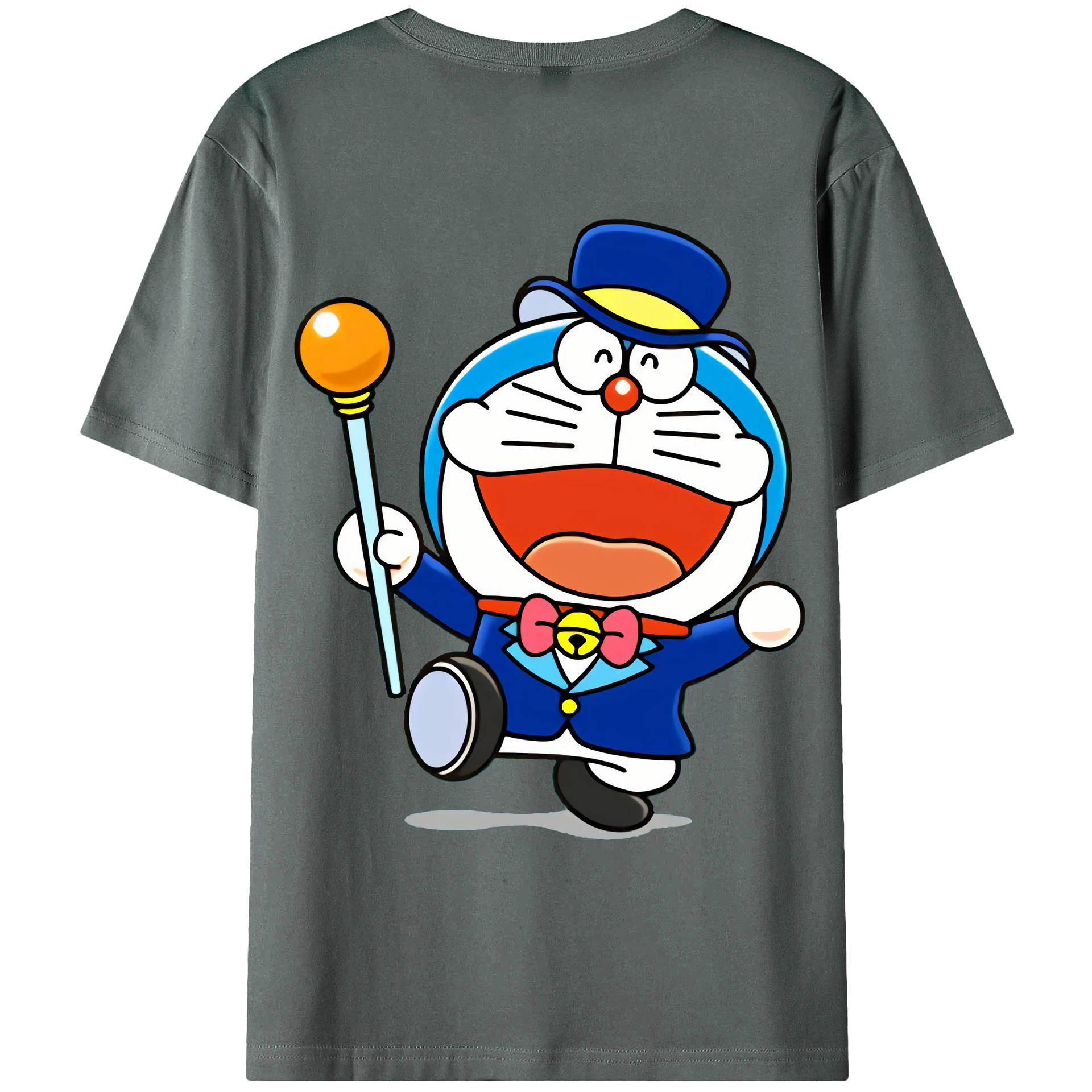 （画像用） ドラえもん Doraemon 綿100％ メンズ半袖Tシャツ（バックプリント） 通気性